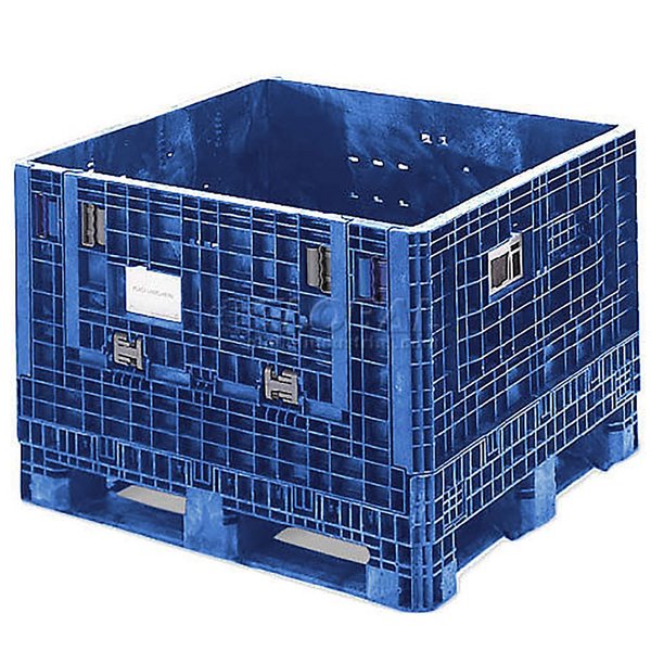 Orbis BulkPak Folding Bulk Shipping Container, 48 x 45 x 34, 1800 lb Capacity, Blue HDMP4845-34-22 BLUE